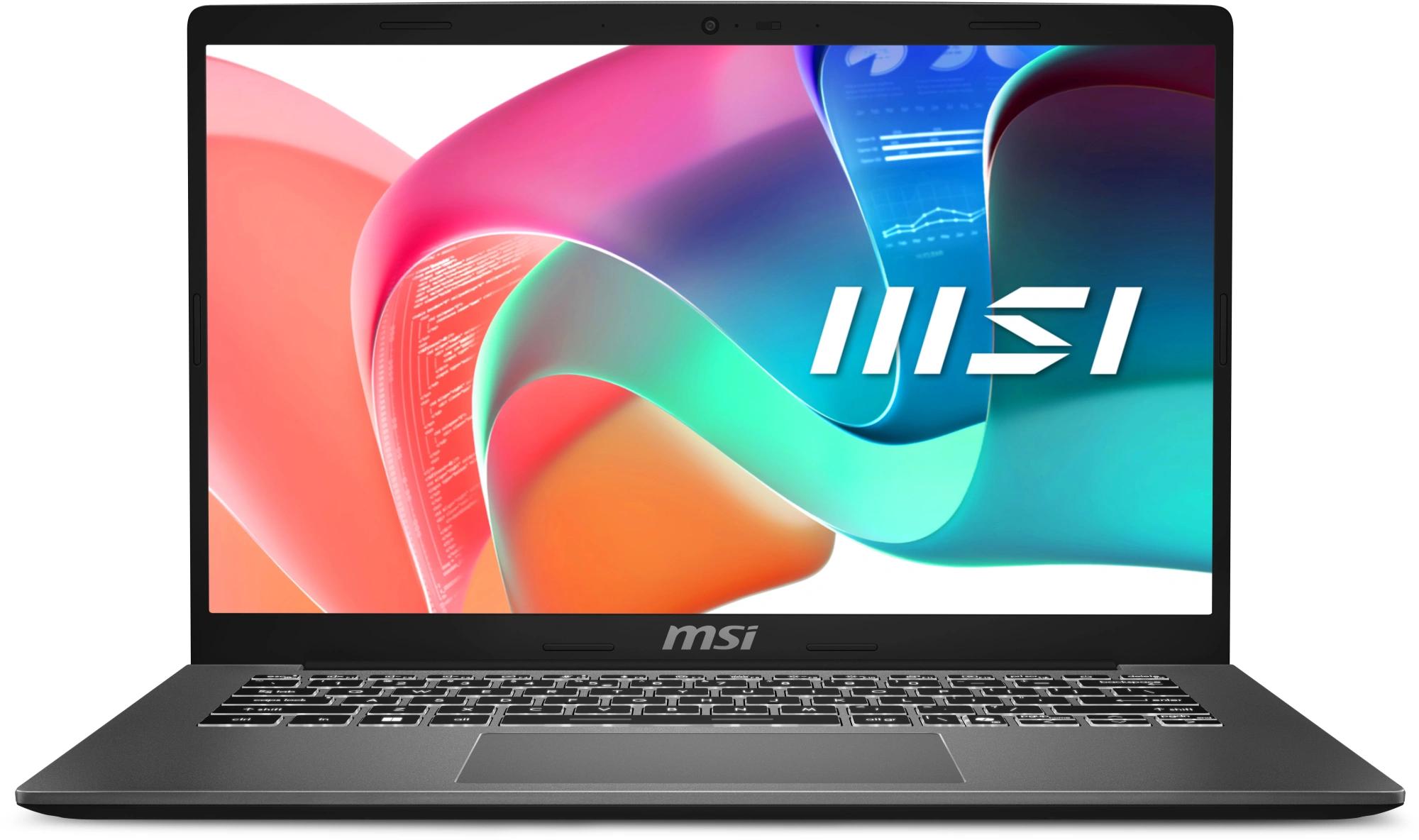 Ноутбук MSI Modern 14 F1MG-499RU Core 5 120U 16Gb SSD 512Gb Intel Graphics 14" IPS FHD (1920x1080) Windows 11 Pro grey WiFi BT Cam (9S7-14S111-499)