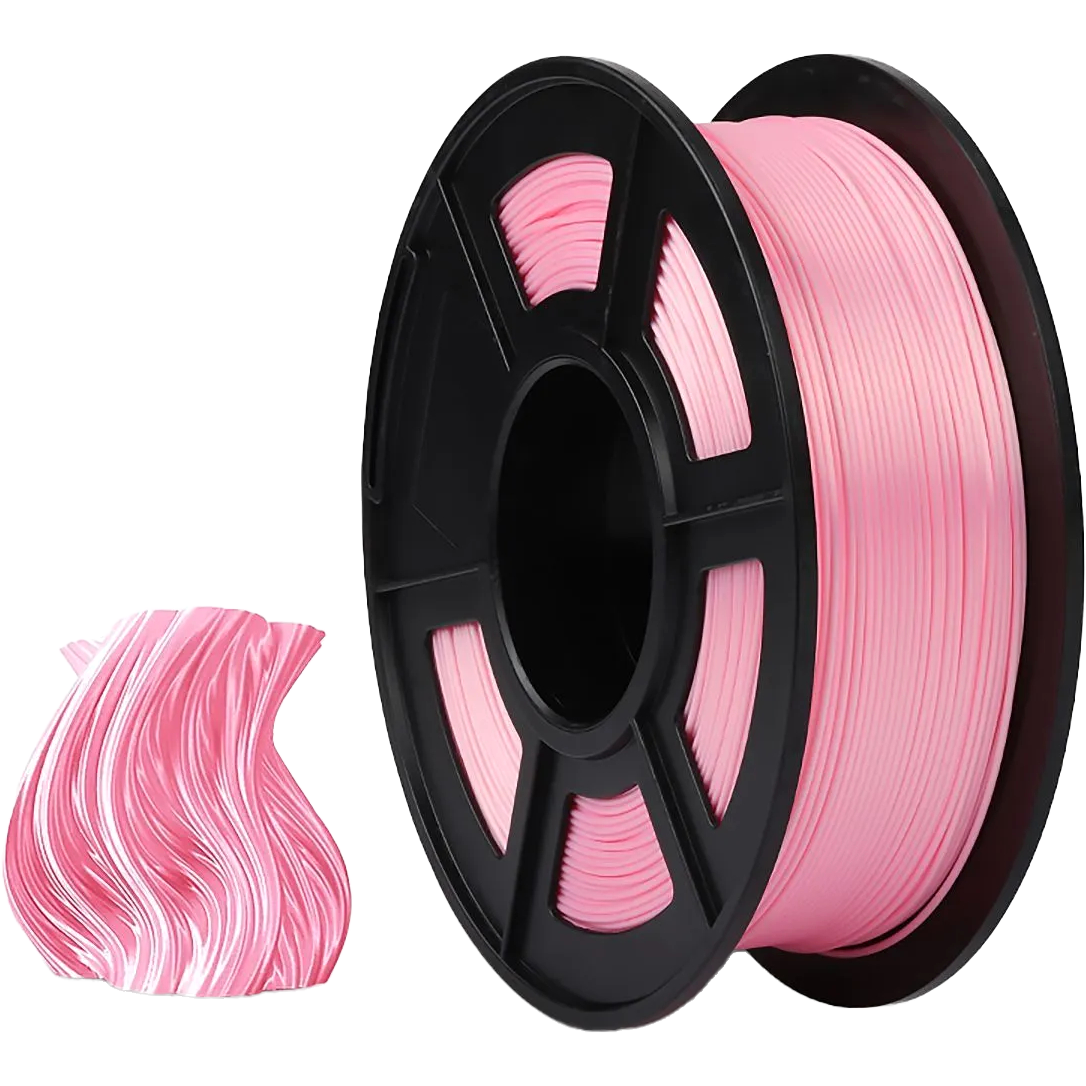 -/ Филамент NVPRINT Silk PLA+ Pink для 3D печати диаметр 1.75мм  длина 330 метров  масса 1 кг