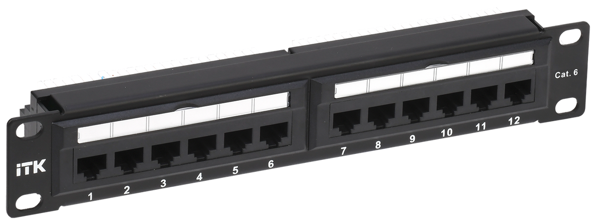 ITK 1U патч-панель кат.6 UTP 12 портов 10"" Dual IDC