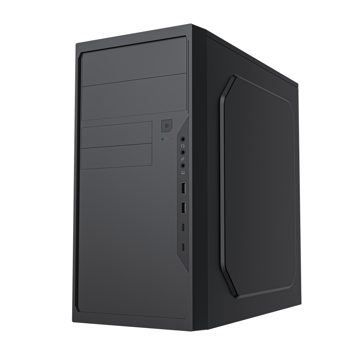 Корпус с блоком питания 500Вт./ Case Foxline FL-733R, mATX, 2x5.25EXT, 2x3.5EXT, 5x3.5INT, 2xUSB2.0, 2xUSB-C (19pin), HDA, w/o FAN, w/500W ATX PSU, w/1.2m EU pwr cord