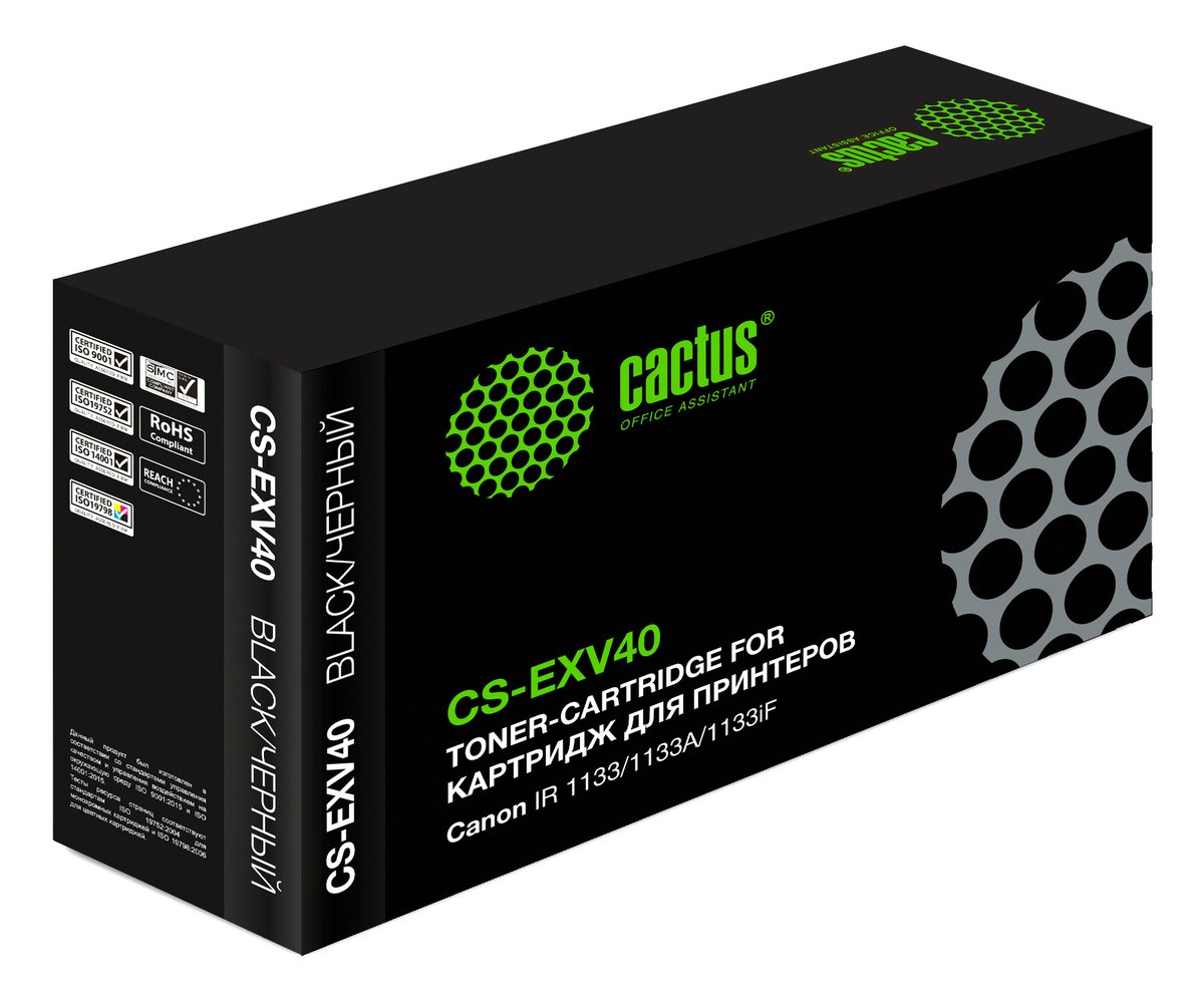 -/ Картридж лазерный Cactus CS-EXV40 C-EXV40 черный (6000стр.) для Canon IR 1133/1133A/1133iF