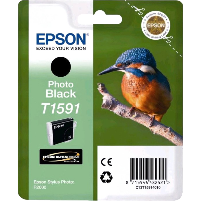 Картридж струйный Epson T1591 C13T15914010 фото черный (9100стр.) (17мл) для Epson St Ph R2000
