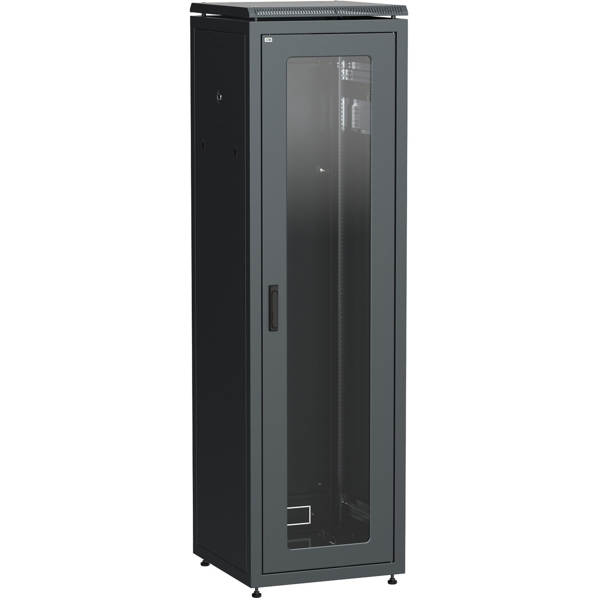 ITK Шкаф сетевой 19" LINEA N 38U 600х800 мм стеклянная передняя дверь черный