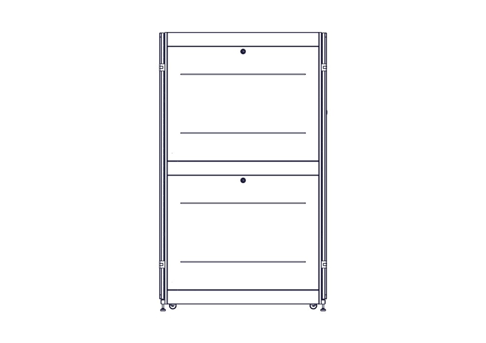 Systeme Electric mounting cabinet, Uniprom series, 42U-600/1200, 4pcs side panels, black