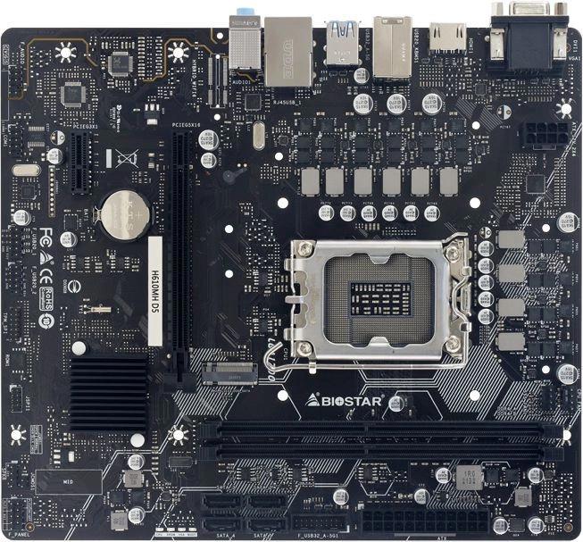 Материнская плата Biostar H610MH D5 Soc-1700 Intel H610 2xDDR5 mATX AC`97 8ch(7.1) GbLAN RAID+VGA+HDMI [H610MH D5]