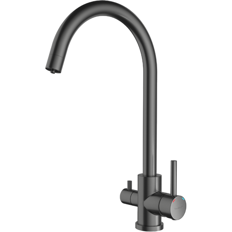 GRANFEST QUARZ Z-5420 PVD графит смеситель для кухни, U-образный, материал: нержавеющая сталь, поворотный излив, вентиль для фильтра питьевой воды, цвет графит