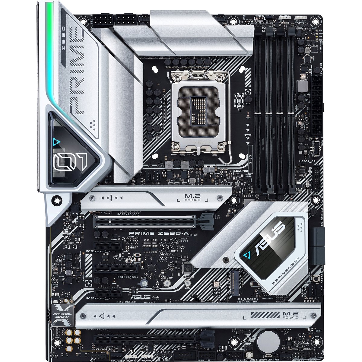 Материнская плата ASUS PRIME Z690-A, LGA1700, Intel Z690, 4xDDR5, 4xSATA, 4xM.2, 1xPCIe 5.0 x16, 1xPCIe 4.0 x4, 2xPCIe 3.0 x1, 1xDP, 1xHDMI, 1x2.5Gb LAN, 4xUSB-A 10Gbps, 4xUSB-A 5Gbps, 4xUSB-A 2.0, 3x3.5 мм, 7.1, ATX