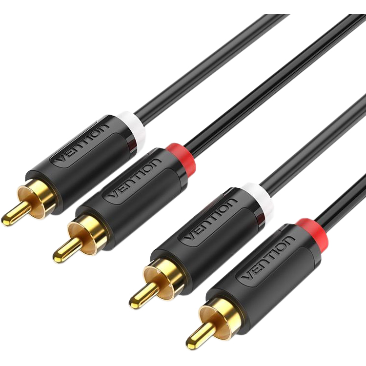 Кабель Vention аудио 2RCA M/2RCA M - 2м Чёрный