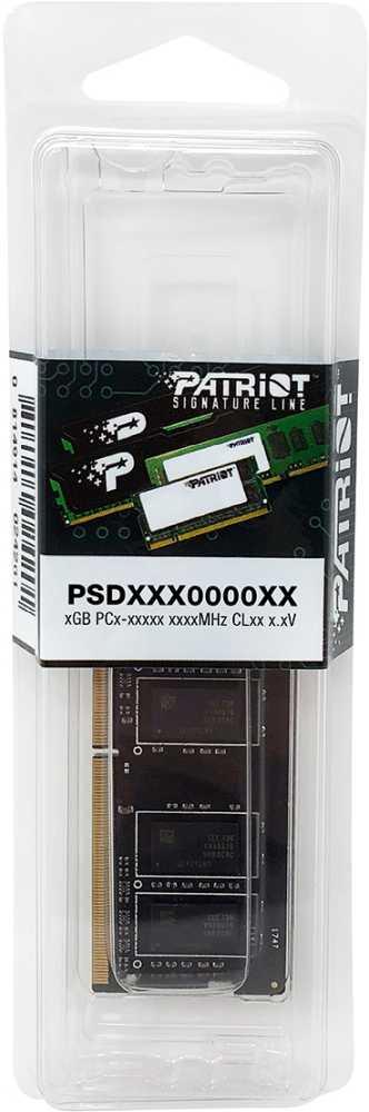 Оперативная память DDR4 16Gb 2666MHz Patriot PSD416G266681S Signature RTL PC4-21300 CL19 SO-DIMM 260-pin 1.2В single rank Ret [PSD416G266681S]