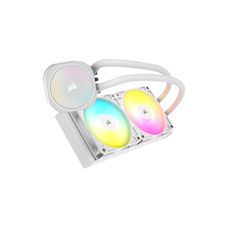 Система жидкостного охлаждения/ Water Cooling System Corsair NAUTILUS 240 ARGB (240mm, White, ARGB/ Fans: 2x120mm, 74.37CFM, 34dBA, 2100RPM/ S: 1851, 1700, AM5, AM4)