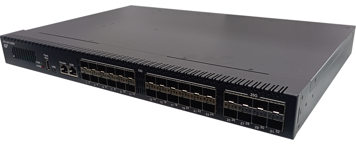 Коммутатор/ Коммутатор L3 24x1/10Гб/с SFP+, 8x10/25 Гб/с SFP28, 1xOOB RJ45, 1xUSB-A, 1xConsole RJ45, 1xUSB-C, четыре вентилятора, два БП AC. Гарантия 12 месяцев
