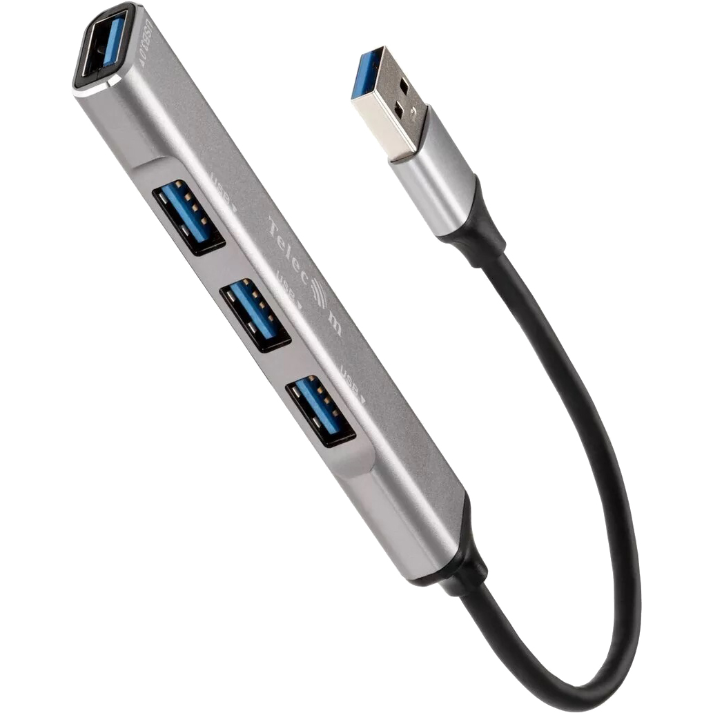 Telecom <TA308U> Переходник USB 3.0 -->USB3.0+3 USB2.0, Aluminum Shell, 0.2м [7958820049743]
