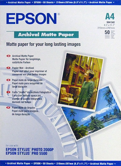 Бумага/ Epson Archival Matter Paper A4(50p)
