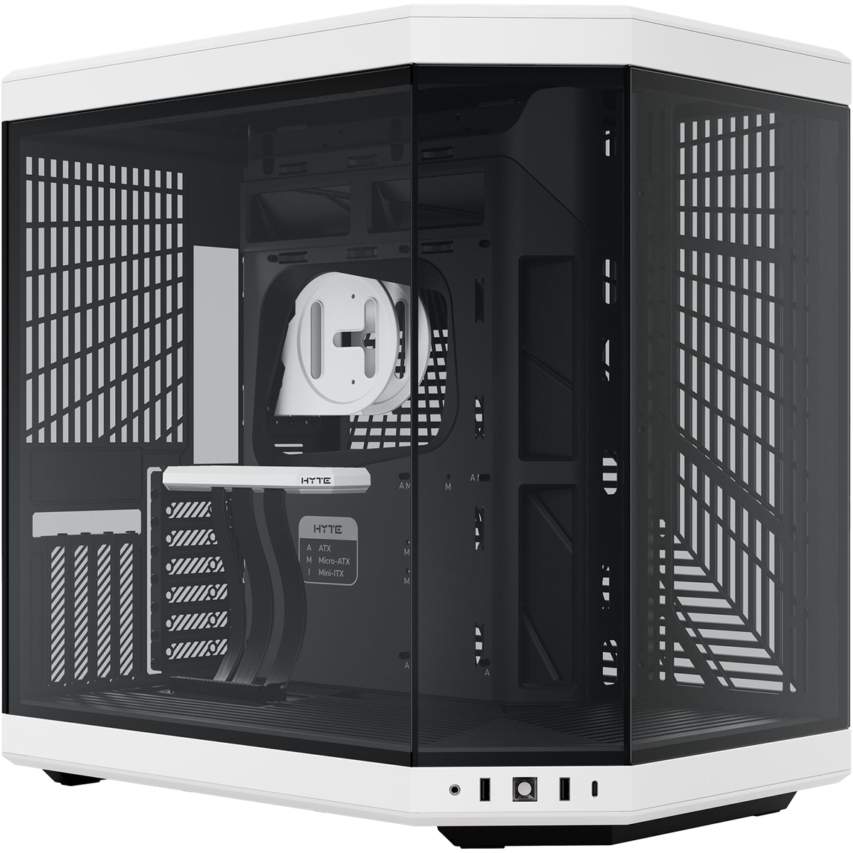 Корпус без блока питания/ Case HYTE Y70, Midi-Tower, TG, no fans, 2xUSB-A 3.2, 1xUSB Type-C, E-ATX, ATX, mATX, mITX Black Panda