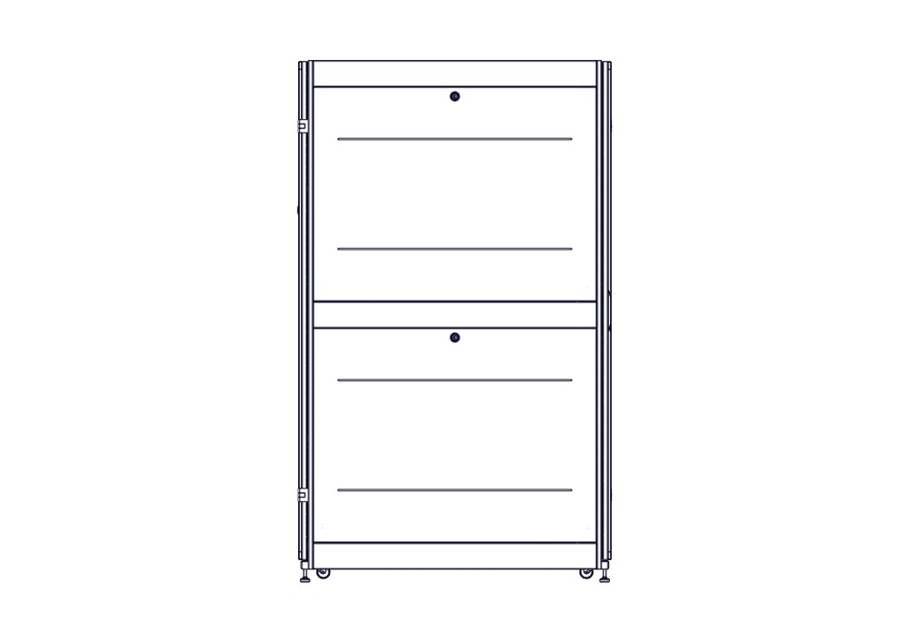 Systeme Electric mounting cabinet, Uniprom series, 42U-600/1200, 4pcs side panels, black
