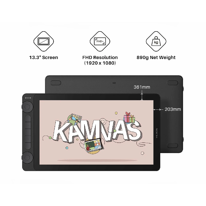 Интерактивный дисплей/ Сенсорный монитор Huion KAMVAS 13 Gen 3 Black