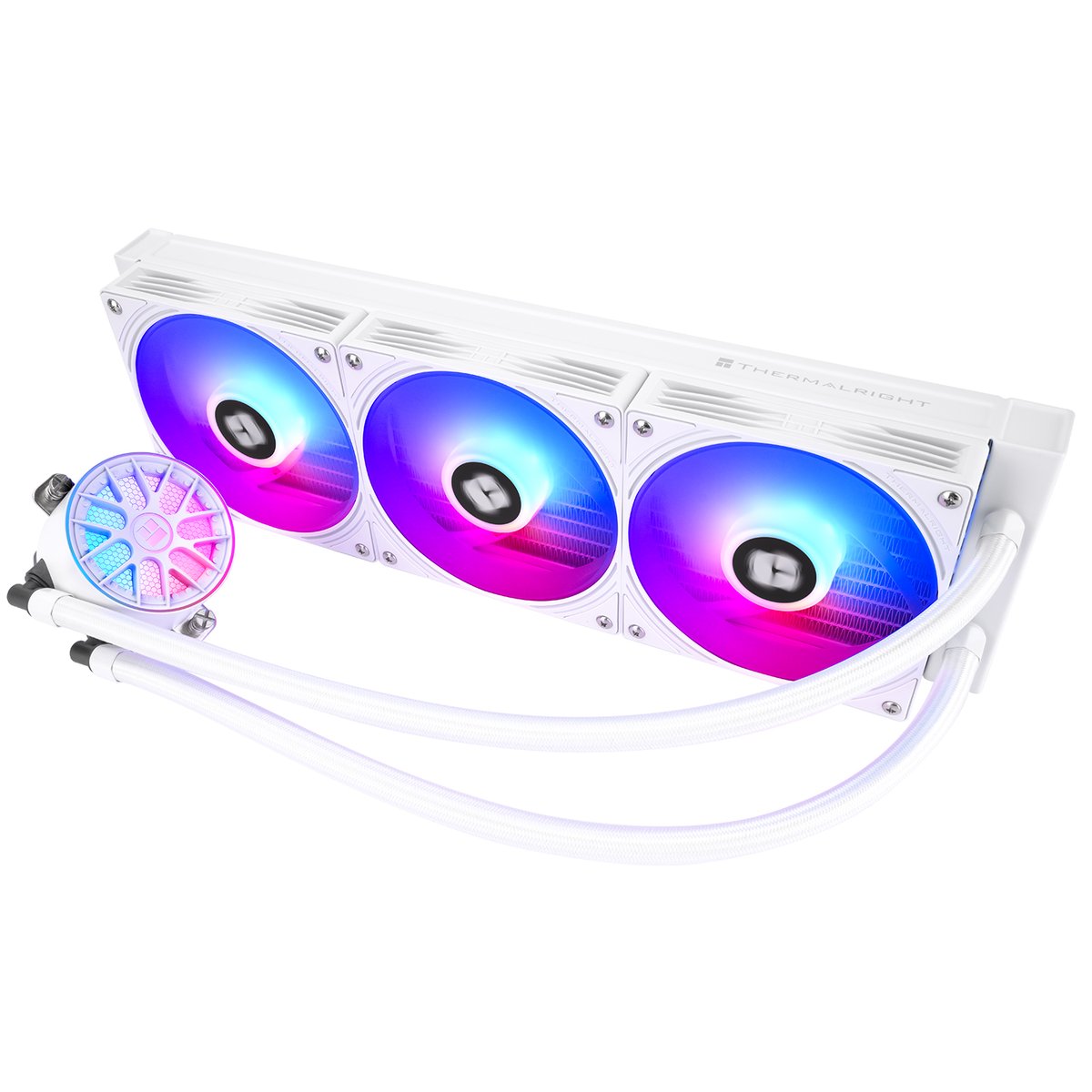 Система жидкостного охлаждения/ Water Cooling System Thermalright Aqua Elite 360 V6 (360mm, White, ARGB/ Fans: 3x120mm, 70.84CFM, 29.8dBA, 2000RPM/ Pump height 53.5mm, 2800RPM, Rad thickness 27mm/ S: 1700, 1200, 1851, 115X, AM5, AM4)