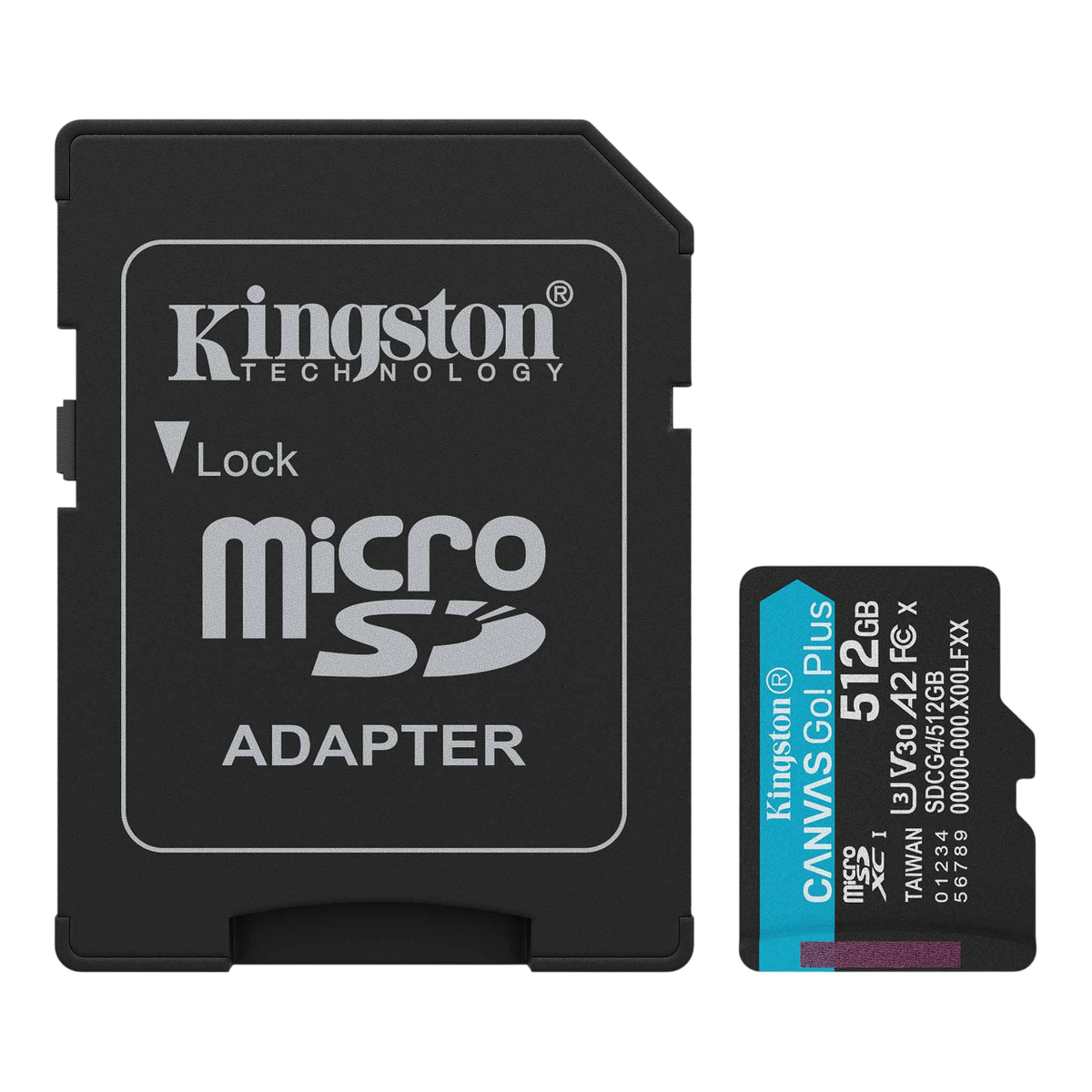 Карта памяти Kingston  512GB microSDXC Canvas Go Plus Gen4 200MB/s A2 U3 V30 Card + ADP/ Kingston 512GB microSDXC Canvas Go Plus Gen4 200MB/s A2 U3 V30 Card + ADP