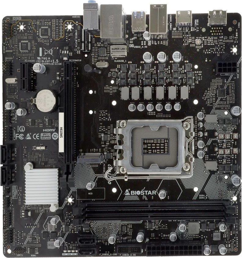 Материнская плата Biostar H610MS  Soc-1700 Intel H610 2xDDR4 mATX AC`97 8ch(7.1) GbLAN RAID+HDMI+DP [H610MS]