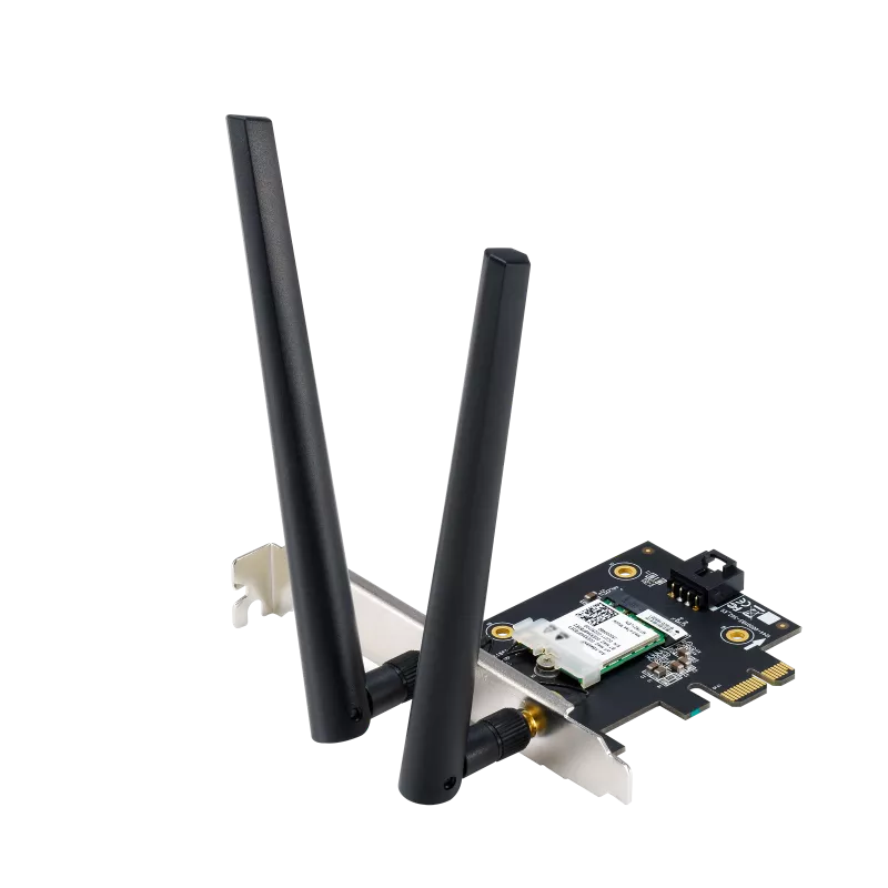 Адаптер беспроводной связи (Wi-Fi) ASUS PCE-AX1800 WiFi 6 Bluetooth 5.2 1201Mbps+574Mbps 5GHz/2.4GHz (90IG07A0-MO0B00) (463849)