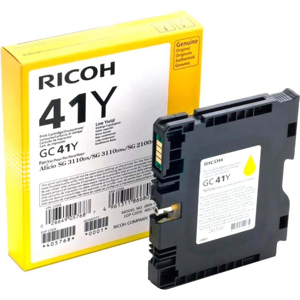 Картридж гелевый для RICOH Aficio 3110DN/ 3110DNw/3100SNw/3110SFNw/7100DN yellow (405764/type GC 41Y) 2.2К