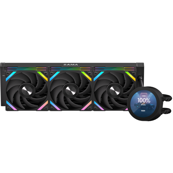 Водяное охлаждение SAMA Q70-BKWAYNO3-G, 360мм, ARGB, 3x120мм