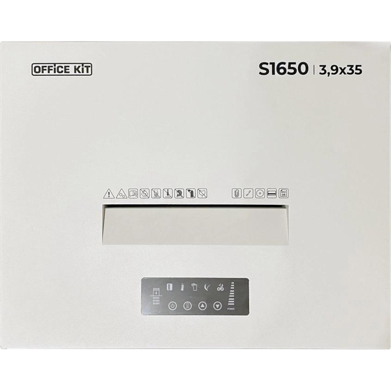 Шредер Office Kit S1650 3,9х35 (секр.P-4) фрагменты 35 лист. 165 л, скрепки/скобы/пл.карты/CD