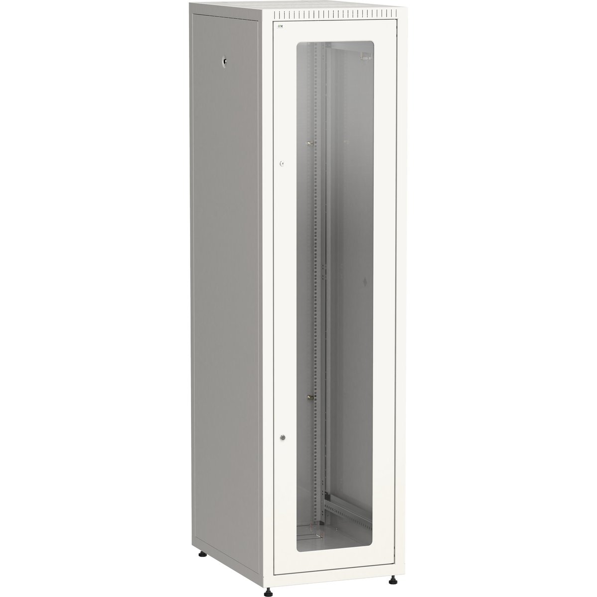 ITK LINEA E Шкаф напольный сетевой 19" 33U 600х800мм стеклянная передняя дверь задняя металлическая серый