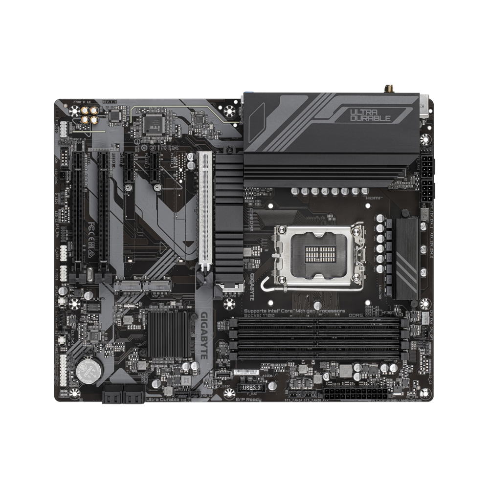 Материнская плата/ MB GIGABYTE INTEL Z790 s1700, 4xDDR5(192GB), HDMI 2.1/DP, 1xPCIe 5.0x16, 1xPCIe 4.0x16, 1xPCIe 3.0x16, 2xPCIe 3.0, 1xLAN (2.5GbE), Wi-Fi, BT, 4xSATA 6Gb/s, 3xM.2, 1xUSB-C, 5xUSB 3.2, 2xUSB 2.0, 1xPS/2, ATX