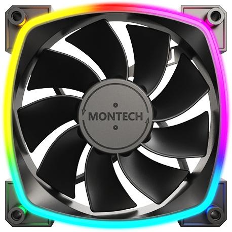 Вентилятор для корпуса Montech RX120 Reverse ARGB 120х120x25 черный 4-pin 27дБ (RX120 PWM BLACK) Ret [RX120 PWM BLACK]