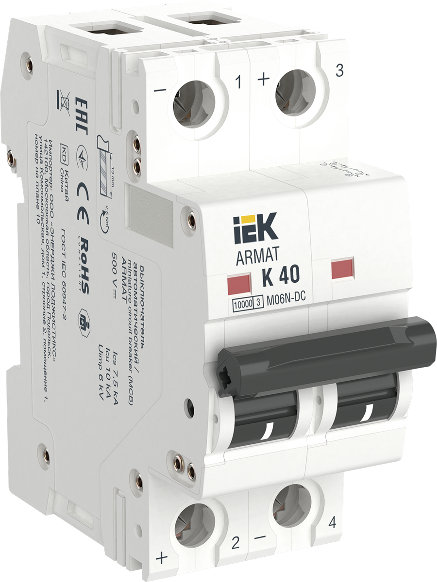 ARMAT Авт. выкл. M06N-DC 2P K 40А IEK