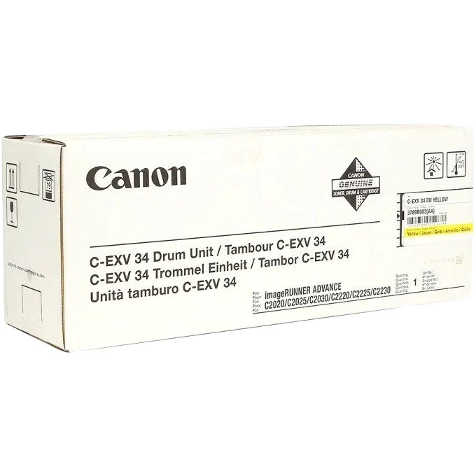 Драм-картридж CANON C-EXV34Y для IR ADV C2020/2030/2220L  желтый, арт. 3789B003 , оригинал