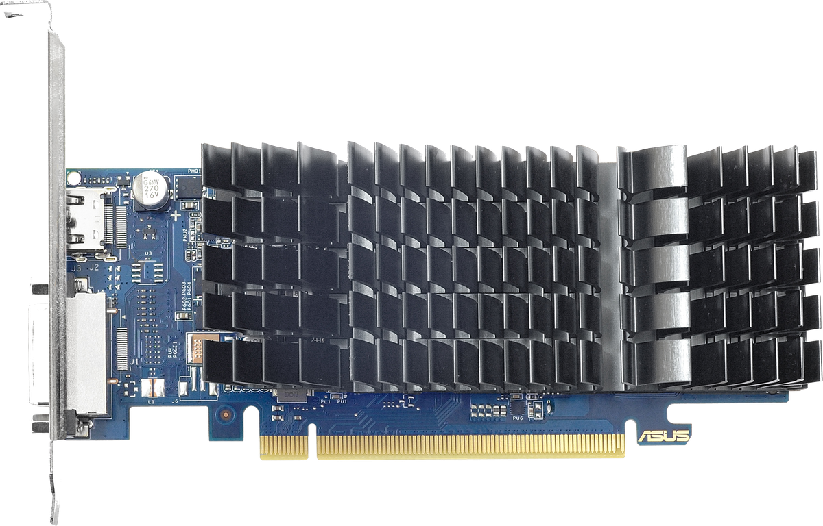 Видеокарта Asus NVIDIA - GeForce GT 1030, PCI-E 3.0 4x, GDDR5 2GB 64bit, 1x DVI-D, 1x HDMI, max 4096 x 2160 (4K), 30Вт, 167мм, 90YV0AT0-M0NA00