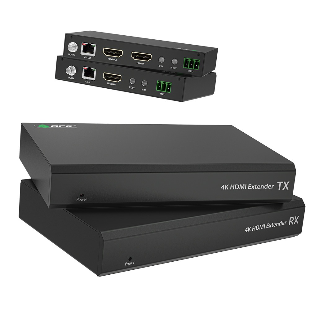 GCR PRO Удлинитель HDMI 2.0 по витой паре 4K 60Hz до 120М передатчик + приемник, HDCP, IR & POC, RS232, LOOP OUT