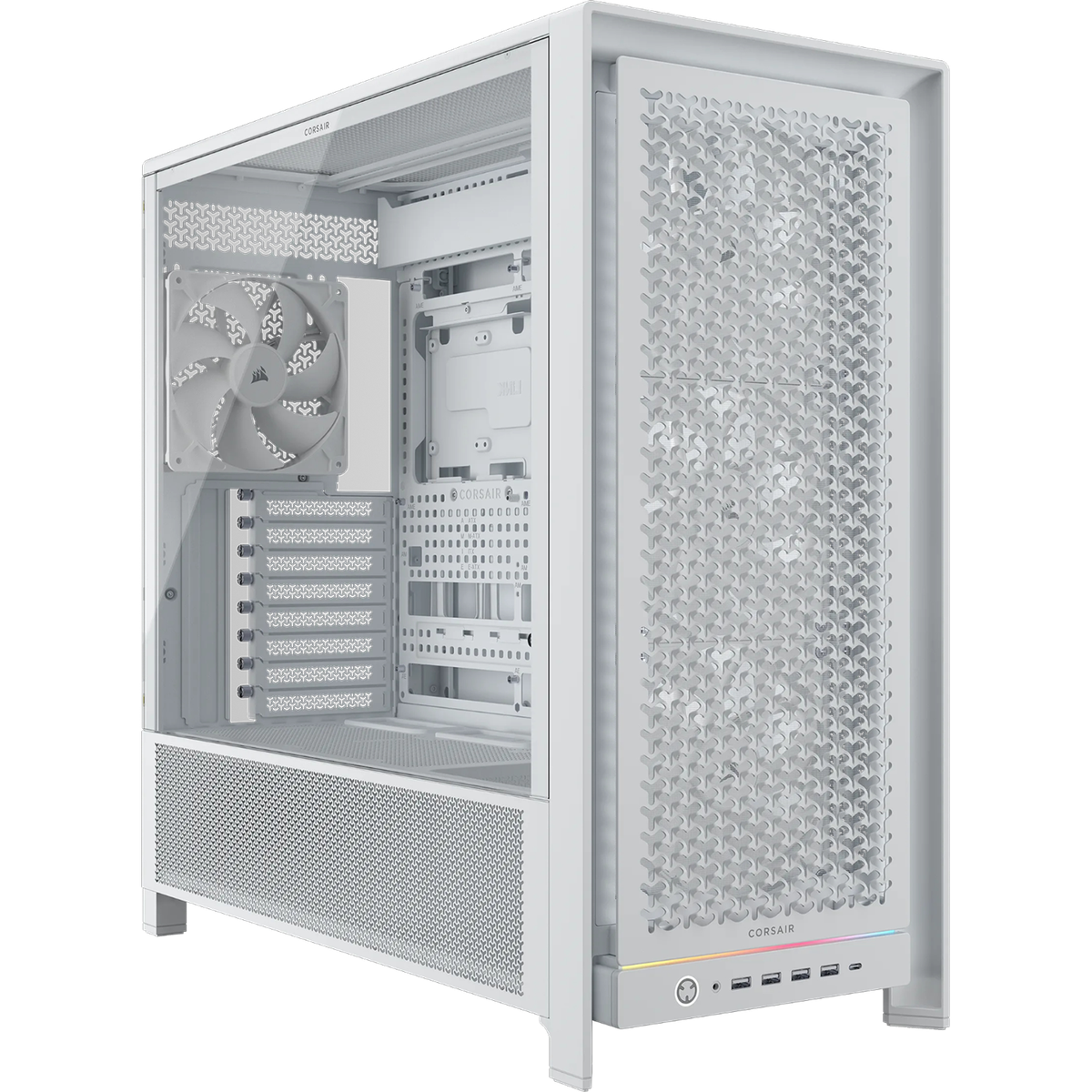 Корпус без блока питания/ Case Corsair Frame 5000D RS High-Airflow, Midi-Tower, TG, 4x140mm, 4xUSB-A 3.2, 1xUSB 3.2 Type-C, E-ATX, ATX, mATX, mITX White