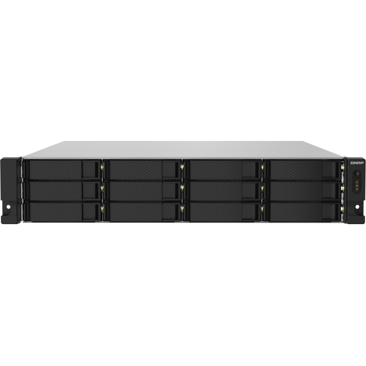 Сетевое хранилище без дисков/ SMB QNAP TS-1232PXU-RP-4G 12-Bay quad-core 64-bit AL324 1.7 GHz rackmount NAS with 250W redundant PSU, 4GB DDR4 UDIMM RAM (max 1x16GB), SATA 6Gb/s, 2x 10GbE SFP+ LAN, 2x2.5 GbE LAN, 1x PCIe Gen2 x2 slot. W/o RAIL-B02