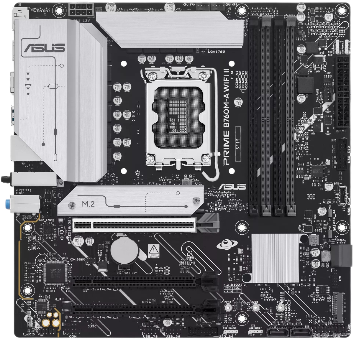 Материнская плата ASUS PRIME B760M-A WIFI II LGA1700 mATX 4xDDR5 3xPCIEx16 2xM.2 DP 2xHDMI 2.5GLAN Wi-Fi 6