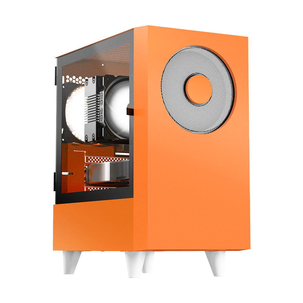 Корпус WIZMAX EM1 Woofer Orange, Mini-Tower, mATX, TG