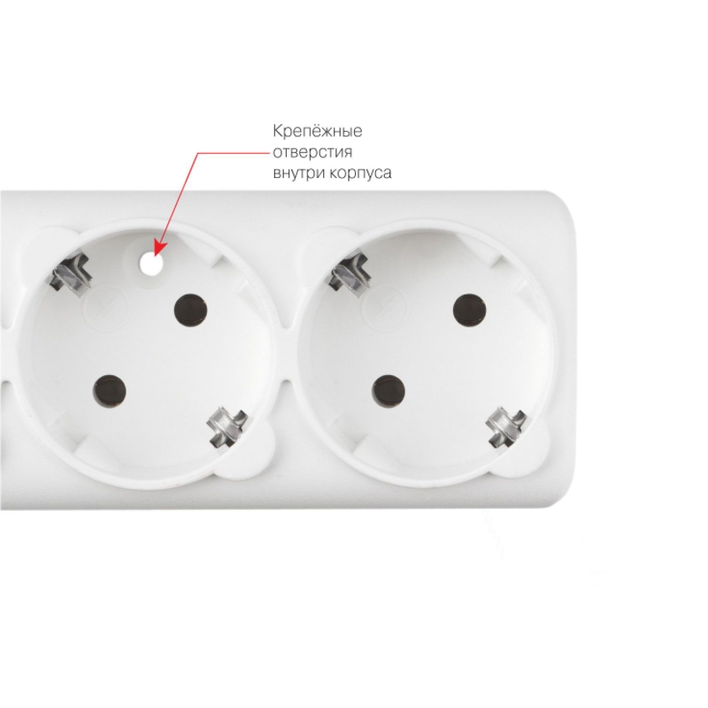 Фильтр-удлинитель Power Cube 3,0 м 6 розеток с заземлением (белый) 16А/3,5кВт/ Surge protector Power Cube 3,0 m 6 outlets (white) 16A / 3,5kVt