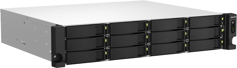 Сетевое хранилище без дисков/ SMB QNAP TS-1264U-RP-4G NAS 12 HDD trays, rackmount 2U, 2 PSU. 4-core Intel Celeron N5095 2.0-2.9 GHz, 8 GB RAM up to 8 GB, 2x2.5 Gigabit Ethernet, 2xUSB 3.2 Gen 2 (10Gbps). 2xUSB 2.0., 1xHDMI . PCIe Gen 3 x2 , W/o rail kit RAIL-B02