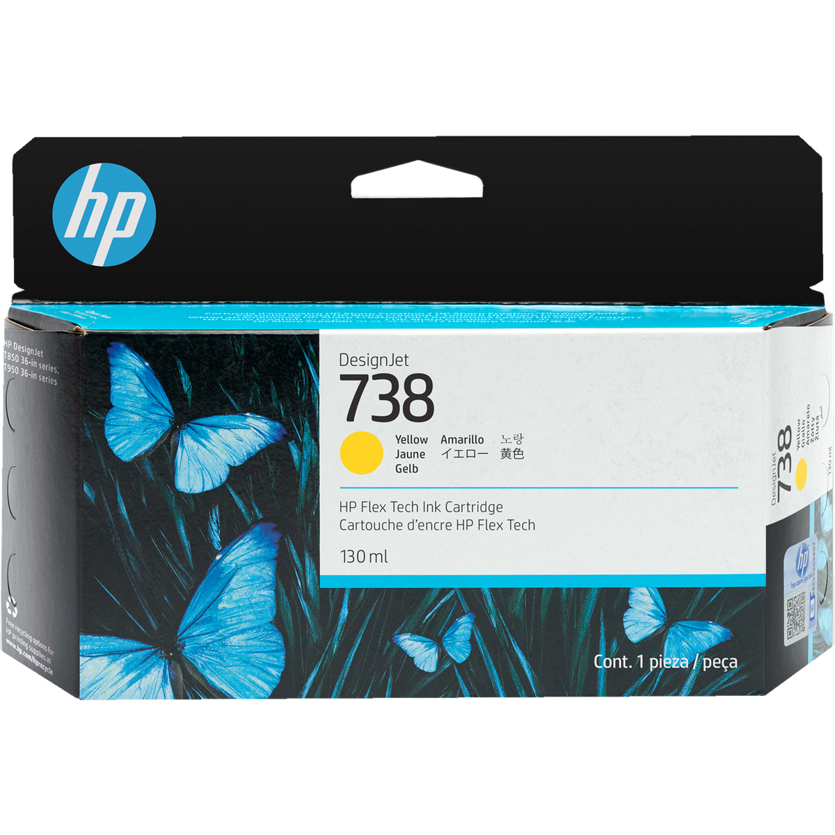 498N7A - 738 130-ml Yellow DesignJet Ink Cartridge  for DesignJet T850 130 ml.