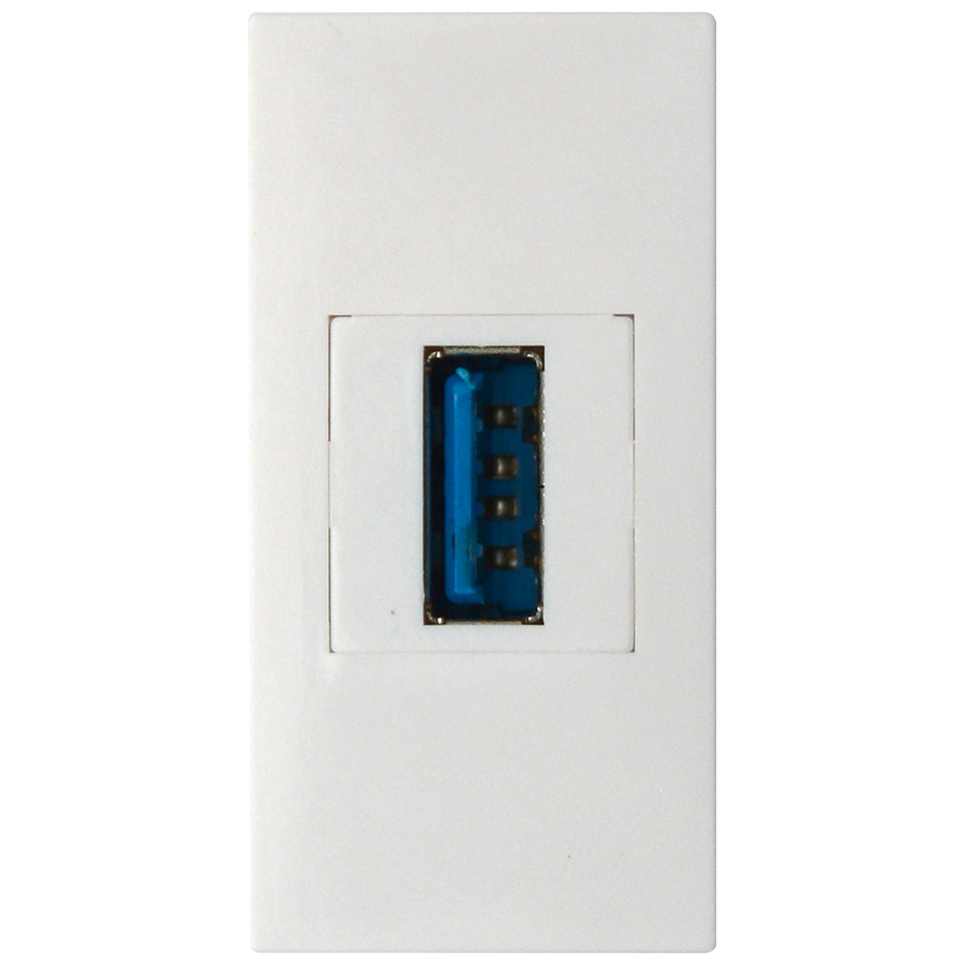 Donel Розетка информационная USB для передачи данных, 1мод., бел. (22.5х45мм), USB3.0, серия (тип) DEC
