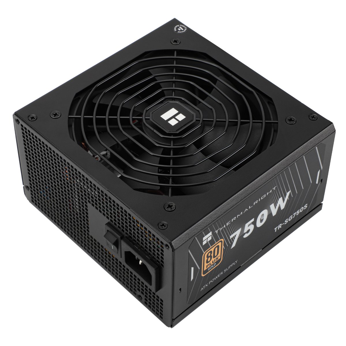 Блок питания 750W/ Power Supply Thermalright, 750W 80+ Gold (ATX, 3.1, PCIe 5.1, Non-modular, 1x24(20+4)pin, 1xCPU 8(4+4)pin, 2xPCIe*2 8(6+2)pin, 5xSATA3, 1x12+4pin (12VHPWR PCIe 5.1 12+4pin 600mm), 3xMOLEX4pin, Active, 120x120mm, 150x140x86mm, APFC, black)