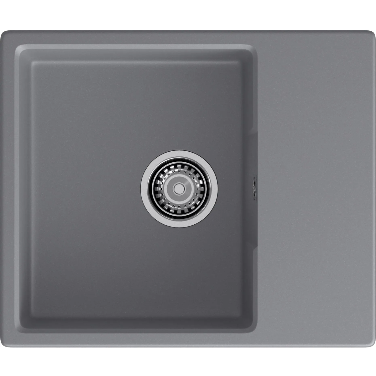 GranFest URBAN 658L dark gray GRANFEST Мойка URBAN 658L  1-чаша+крыло 580*490мм, монтаж:  врезной, материал: кварц