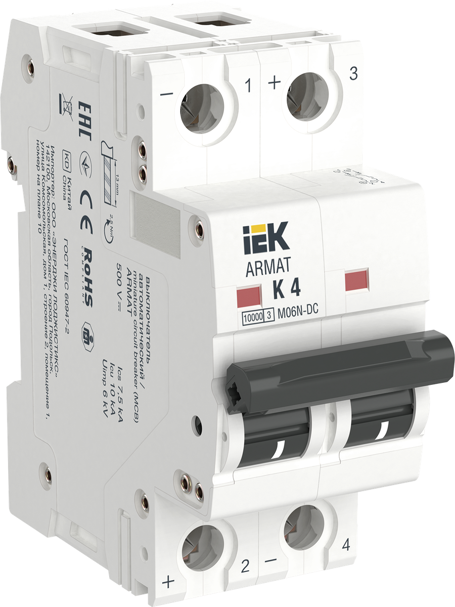 ARMAT Авт. выкл. M06N-DC 2P K 4А IEK