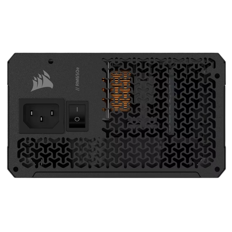 Блоки питания/ Power Supply Corsair RM650e Low-Noise, Model RPS0223, 650W 80+ Gold (ATX, 3.1, PCIe 5.1, Full modular, 1x24(20+4)pin, 1x12V-2x6, 2x4+4-pin CPU +12V (EPS), 2x4-pin Molex, 2x6+2-pin PCIe, 6xSATA3, Active, 140x140mm, 140x150x86mm, APFC, Power cable-EU, black)