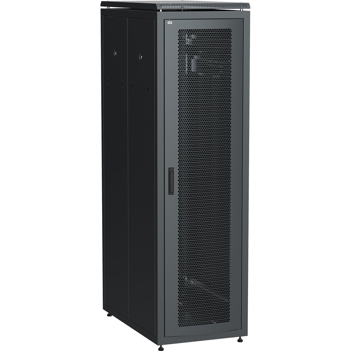 ITK LINEA N Шкаф напольный сетевой 19" 42U 800х1000мм перфорированная передняя дверь задняя перфорированная черный