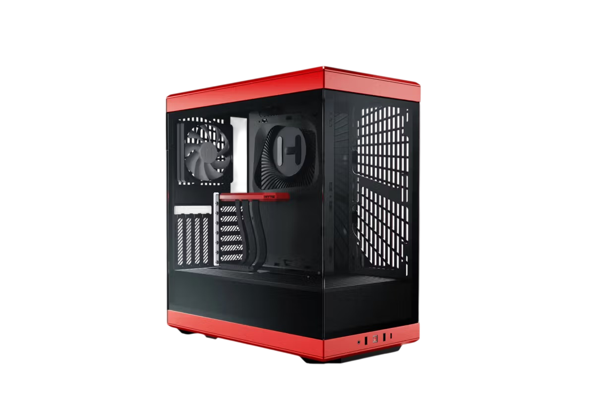 Корпус без блока питания/ Case HYTE Y40, Midi-Tower, TG, no fans, 2xUSB-A 3.2, 1xUSB Type-C, ATX, mATX, mITX Black Cherry