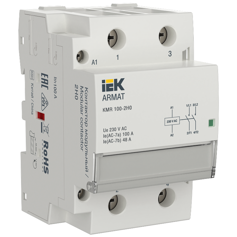 ARMAT Контактор модульный KMR 100А 230В AC 2НО IEK