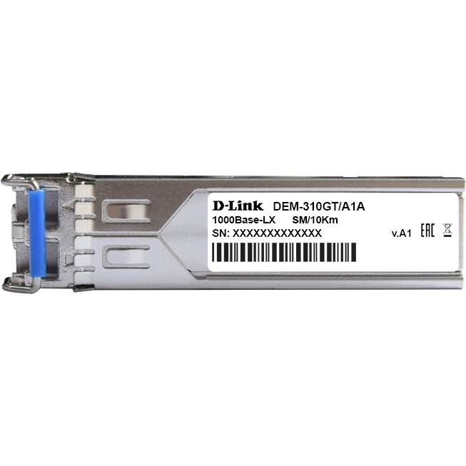 Трансивер D-Link - 310GT, SFP, 1000Base-LX, Duplex LC, Одномодовый, wavelength TX-1310 нм / RX-1310 нм, до 10Км, full-duplex, 310GT/A1A